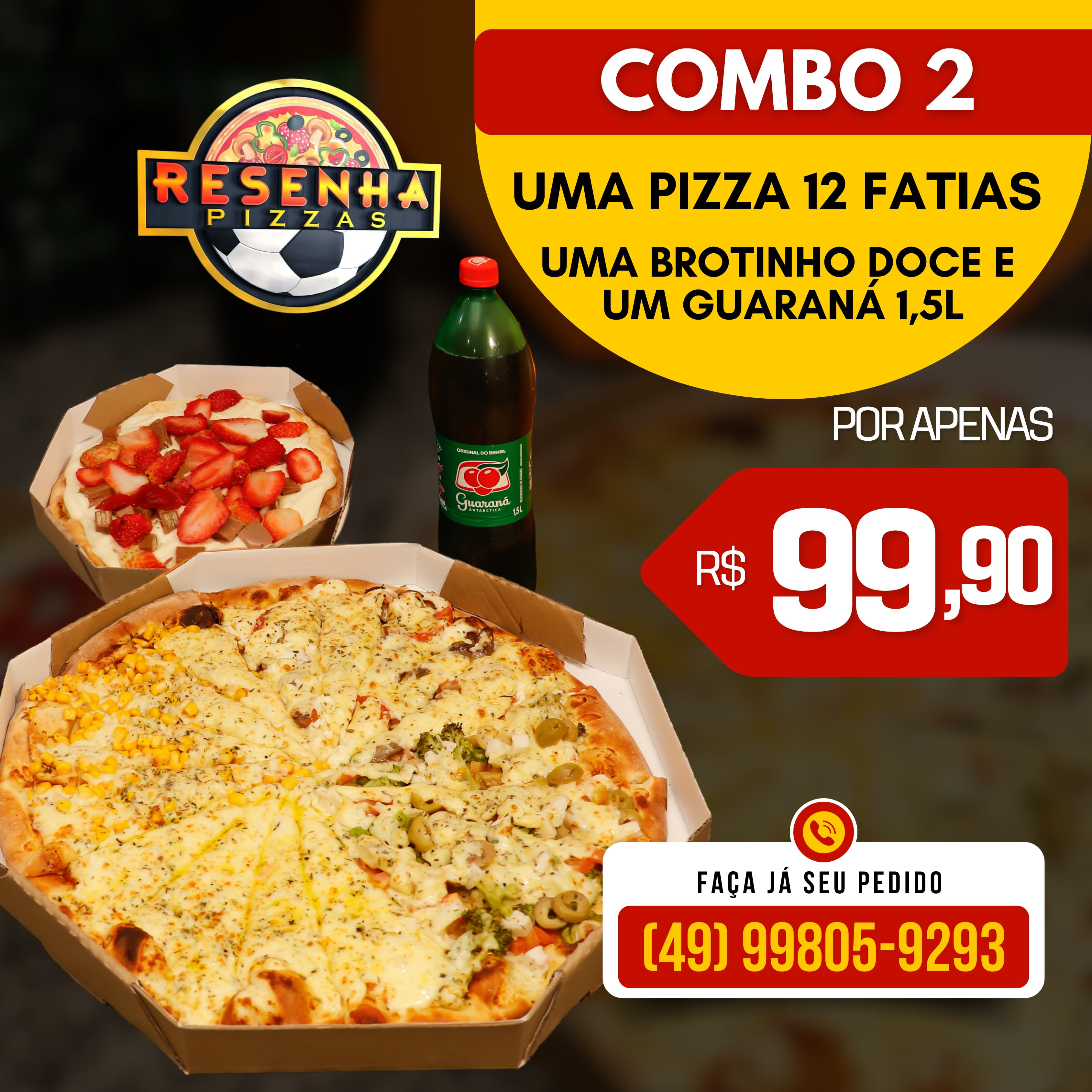 Combo 40cm(12 fatias) + broto + guarana 1,5L 
